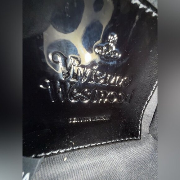 🆕 VIVIENNE WESTWOOD 🧿 NWOT Black Patent Leather Kelly Small Top Handle - AUTH - Picture 14 of 16